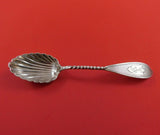 Bailey and Co Coin Silver Ice Cream Spoon Engine Turned Twisted Shell 5 3/8"