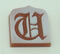14K Gold Carved Agate Initial Pendant - You Choose Personalized New (#J2154)