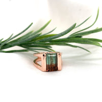 14k Rose Gold Custom Bi-Color Genuine Natural Tourmaline Ring Harry Roa (#J7311)