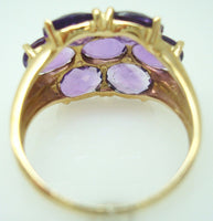 10k Yellow Gold Ring with Seven Carats of Genuine Natural Amethysts (#J3034)