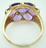 10k Yellow Gold Ring with Seven Carats of Genuine Natural Amethysts (#J3034)