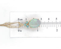 14k Gold Oval 6.24 Carat Australian Genuine Natural Opal Pendant Apatite #J6716