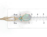 14k Gold Oval 6.24 Carat Australian Genuine Natural Opal Pendant Apatite #J6716