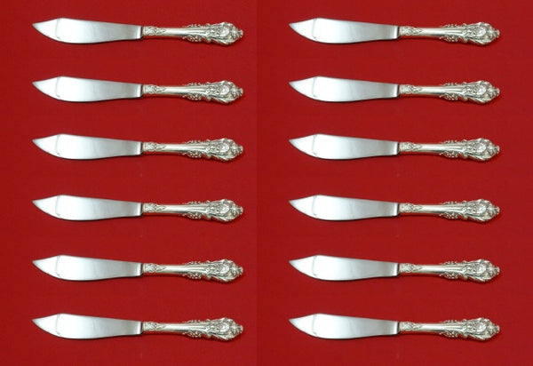 Sir Christopher by Wallace Sterling Silver Fish Knife Custom Set 12 pcs 8 1/4"