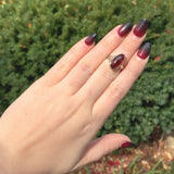 14k Gold Filigree Ring with 7.70 Carat Cabochon Genuine Natural Garnet (#J6459)