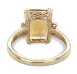 14k Yellow Gold Large 7.97 Carat Genuine Natural Citrine Ring Bow Motifs #J7446