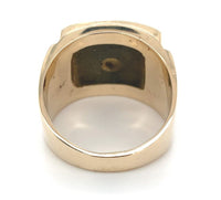 14k Yellow Gold Men's Genuine Natural Black Onyx Ring with Eagle Size 14 #J6533