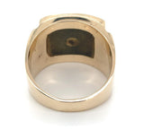 14k Yellow Gold Men's Genuine Natural Black Onyx Ring with Eagle Size 14 #J6533