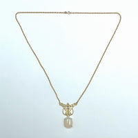 14k Yellow Gold Art Deco Style 8ct Genuine Natural Opal Necklace (#J6098)