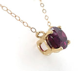 14k Yellow Gold Necklace with 1.80ct Genuine Natural Rhodolite Garnet (#J7602)