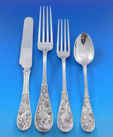 Japanese by Tiffany Sterling Silver Flatware Set 12 Service 72 pc Birds Audubon