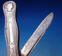 Medallion by Unknown Sterling Silver Pocket Knife w/Nut Pick Fruit Knife (#7237)