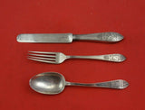 Tiffany and Co Sterling Silver Junior Set 3 piece with Rooster, Hawk & Owl