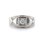 14k White Gold Men's .19ct Genuine Natural Diamond Ring Jewelry (#J5647)