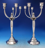 Georg Jensen Sterling Silver Candelabra Pair 5-Light All Sterling 120ozt (#7462)