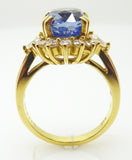 18k Gold 4.34cts Genuine Natural Ceylon Sapphire and Diamond Ring (#J3398)