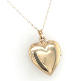 14k Gold Heart Shaped Locket with Genuine Natural Diamond and 14k Chain (#J6521)