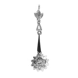 Vintage 14k White Gold Dangle Drop Genuine Diamond Starburst Earrings (#J7296)