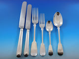 Fiddle Georgian English Sterling Silver Flatware Set Service Dinner 68 pcs