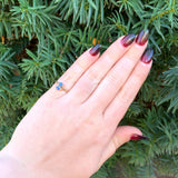 Victorian 10k Yellow Gold Ring with Two Genuine Natural Sapphires (#J6393)