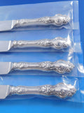 Violet by Wallace Sterling Silver Steak Knife Set 4pc HHWS  Custom Made 8 3/8"