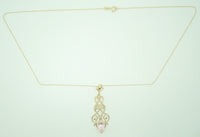 14k Gold Fancy Pendant with 2.16ct Genuine Natural Morganite (#J2763)