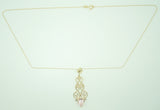 14k Gold Fancy Pendant with 2.16ct Genuine Natural Morganite (#J2763)