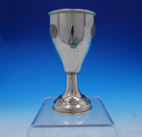 Judaica Sterling Silver Seder Cup with Applied Turquoise Stones GW (#3827)