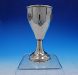 Judaica Sterling Silver Seder Cup with Applied Turquoise Stones GW (#3827)