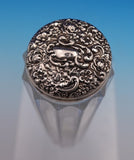 Sterling Silver and Ribbed Glass Dresser Jar with Flowers 1 3/8" x 7" (#9155)