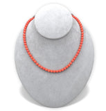 Genuine Natural Ox Blood Red Coral Bead Necklace 5mm Beads w/ 14k Clasp (#J6982)