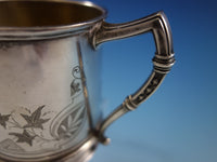 Whiting Sterling Silver Baby Child's Cup Mug Brite-Cut Ivy Vintage Antique #188A