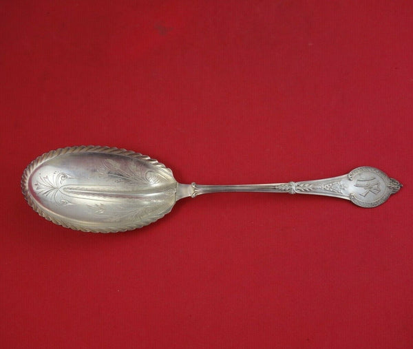 Comstock by Vanderslice Sterling Silver Berry Spoon BC Pie Crust Edge 9 1/2"