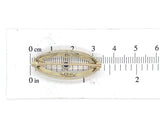 14k Yellow Gold with Platinum Top Montana Sapphire and Pearl Pin (#J6736)