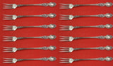 Violet by Wallace Sterling Silver Cocktail Fork Set 12 pieces 5 7/8"