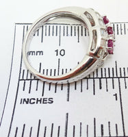 Fine Platinum Genuine Natural Ruby and Diamond Ring (#J3259)