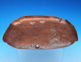 Applied Metals by Gorham Copper Tray with Silver Birds Stork Snail #B65 (#9020)