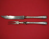 Brite-Cut by Wallace Sterling Silver Roast Carving Set 2pc Fork Knife HH WS