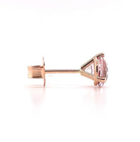 14k Rose Gold 1.17ct Genuine Natural Morganite Stud Earrings Jewelry (#J5719)