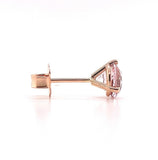 14k Rose Gold 1.17ct Genuine Natural Morganite Stud Earrings Jewelry (#J5719)
