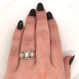 Victorian Opal 10k Yellow Gold Ring Jewelry with Purple Paste Stones (#J5941)