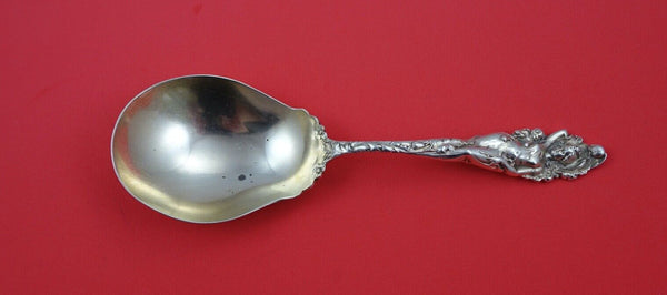 Love Disarmed by Reed and Barton Sterling Berry Spoon Old light vermeil  8 1/4"
