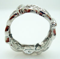 14k Gold Pierced Ring Band with 2/3ct Genuine Natural Diamonds (#J2817)