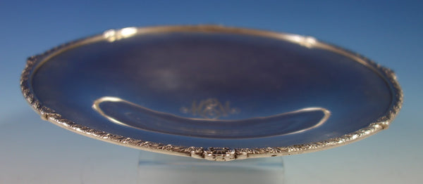 International Sterling Silver Serving Plate on Pedestal Leaf Shell Border #2739