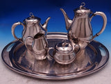 Reed and Barton Silverplate Tea Set 4pc with Wallace SP Tray 20 1/2" (#8808)