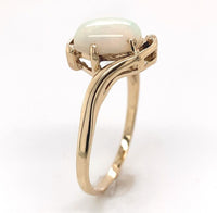 10k Yellow Gold Australian Genuine Natural Opal Bypass Ring Size 6 (#J6782)