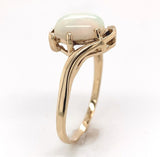 10k Yellow Gold Australian Genuine Natural Opal Bypass Ring Size 6 (#J6782)