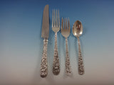 Repousse by Kirk Sterling Silver Flatware Set For 8 Service 43 Pieces