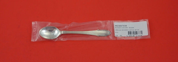 Beaded by Georg Jensen Sterling Silver Coffee Spoon #034 ovoid GI mark 4 5/8"