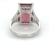 18k Gold Large 9.93 Carat Genuine Rubellite Tourmaline and Diamond Ring (#J7012)